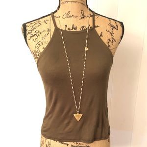 Med Green Racer Back Top